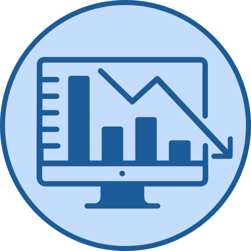 Icône représentant un graphique avec une ligne descendante